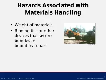 Slide 8: Hazards Associated with Materials Handling