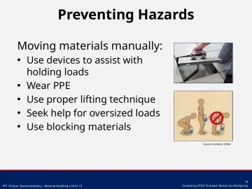Slide 14: Preventing Hazards