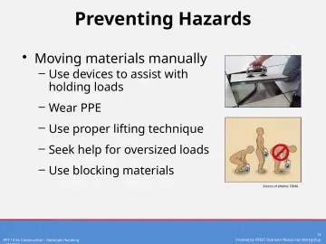 Slide 14: Preventing Hazards
