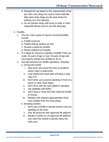 Page 5: d. Selected for use based on the requirements of the job. …
