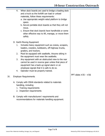 Page 7: When dock boards are used to bridge a loading dock and a truck so the forklift can load or…