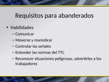 Slide 2: Requisitos para abanderados