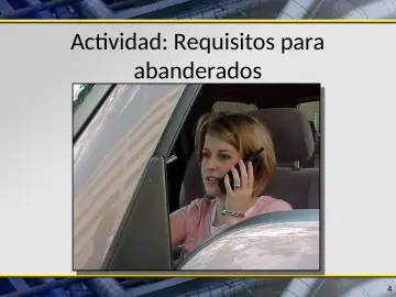 Slide 4: Actividad: Requisitos para abanderados