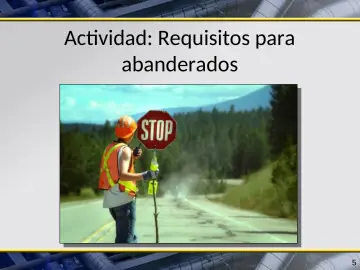 Slide 5: Actividad: Requisitos para abanderados