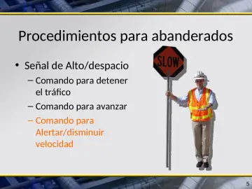 Slide 5: Procedimientos para abanderados