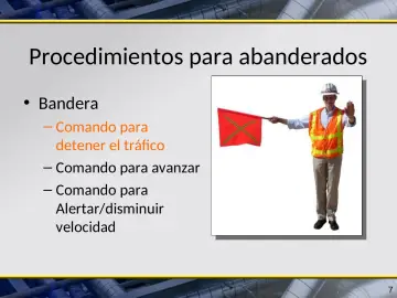 Slide 7: Procedimientos para abanderados