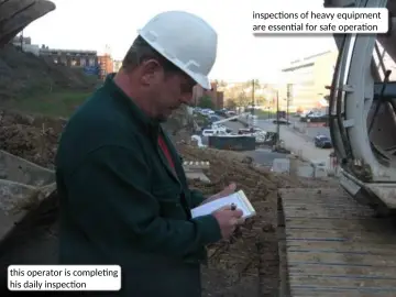 Slide 4: inspections of heavy equipment are essential for safe operation
