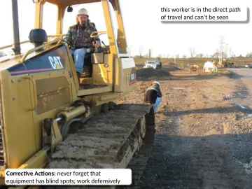 Slide 10: this worker is in the direct path of travel and can’t be seen