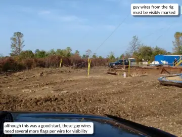 Slide 19: guy wires from the rig must be visibly marked