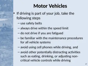 Slide 27: Motor Vehicles