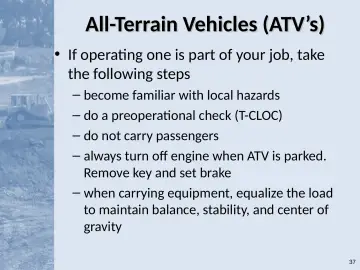 Slide 37: All-Terrain Vehicles (ATV’s)