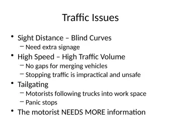 Slide 21: Traffic Issues