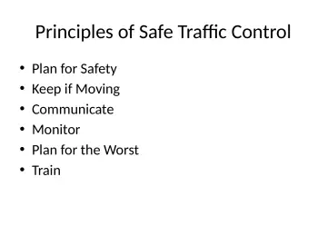 Slide 43: Principles of Safe Traffic Control