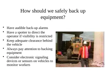 Slide 64: How should we safely back up equipment?