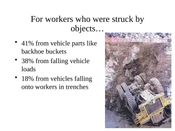 Slide 65: For workers who were struck by objects…