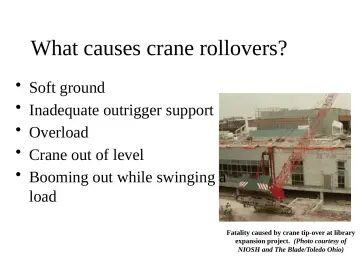 Slide 68: What causes crane rollovers?