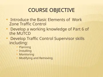 Slide 24: COURSE OBJECTIVE