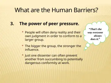Slide 48: What are the Human Barriers?