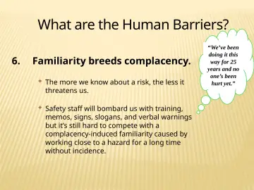 Slide 51: What are the Human Barriers?