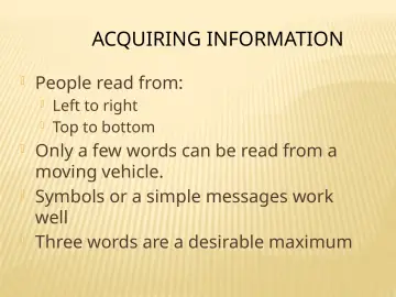 Slide 77: ACQUIRING INFORMATION