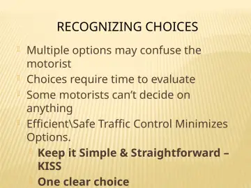 Slide 87: RECOGNIZING CHOICES