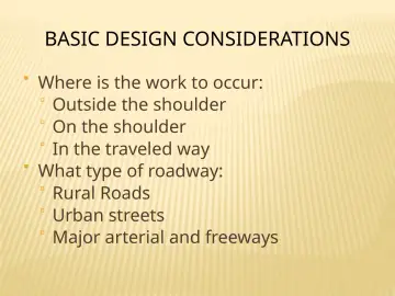 Slide 106: BASIC DESIGN CONSIDERATIONS