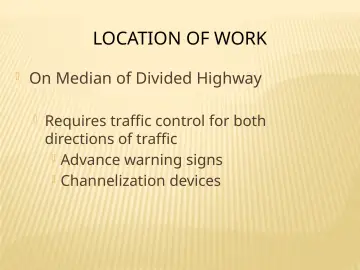 Slide 115: LOCATION OF WORK