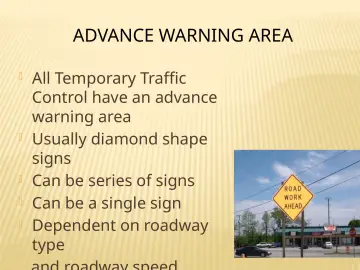 Slide 142: ADVANCE WARNING AREA