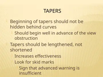 Slide 149: TAPERS