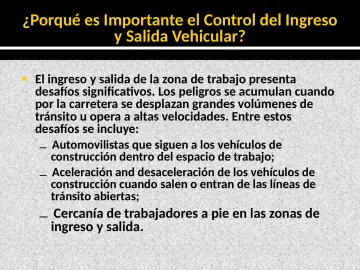 Slide 2: ¿Porqué es Importante el Control del Ingreso y Salida Vehicular?