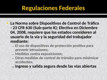 Slide 24: Regulaciones Federales