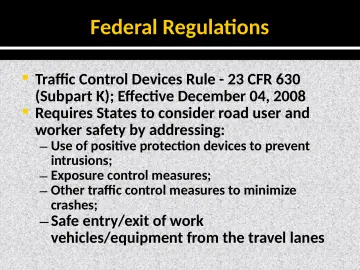 Slide 24: Federal Regulations