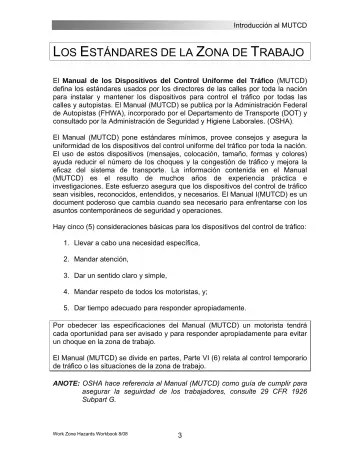 Page 9: LOS ESTÁNDARES DE LA ZONA DE TRABAJO
