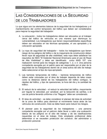 Page 11: LAS CONSIDERACIONES DE LA SEGURIDAD DE LOS T RABAJADORES
