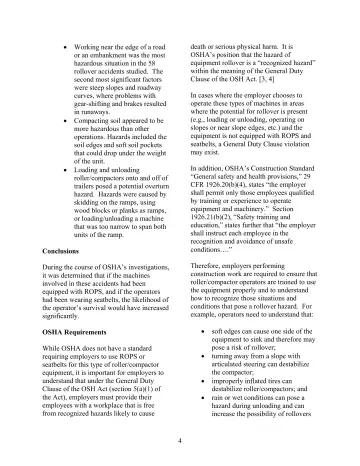 Page 4: death or serious physical harm. It is OSHA’s position that the hazard of equipment…