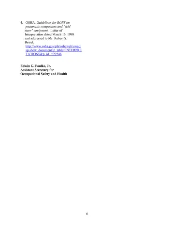 Page 6: 4. OSHA. Guidelines for ROPS on pneumatic compactors and "skid steer" equipment. …