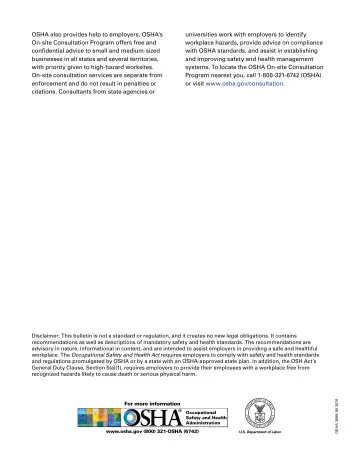 Page 5: OSHA also provides help to employers. OSHA’s On-site Consultation Program offers free and…