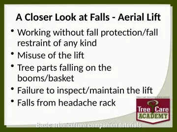 Slide 11: A Closer Look at Falls - Aerial Lift