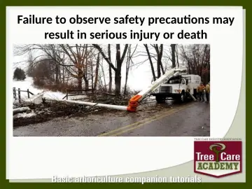 Slide 17: Failure to observe safety precautions may result in serious injury or death