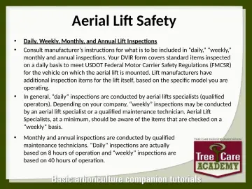Slide 41: Aerial Lift Safety