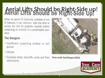 Slide 73: Aerial Lifts Should be Right-Side up!