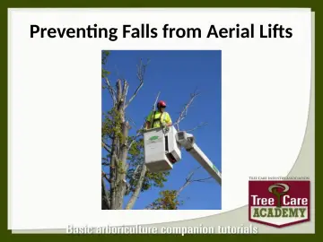 Slide 92: Preventing Falls from Aerial Lifts