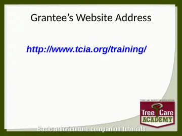 Slide 137: Grantee’s Website Address