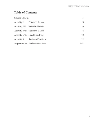 Page 4: Table of Contents