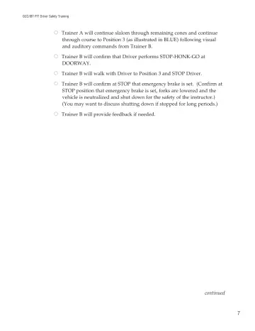 Page 12: Trainer A will continue slalom through remaining cones and continue