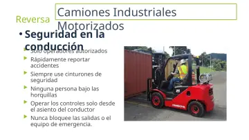 Slide 30: Camiones Industriales Reversa Motorizados