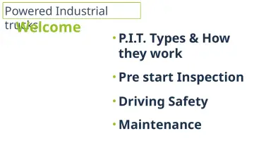 Slide 3: Powered Industrial trucks