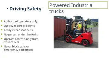 Slide 29: Powered Industrial trucks