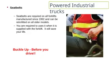Slide 40: Powered Industrial trucks