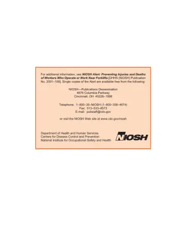 Page 3: For additional information, see NIOSH Alert: Preventing Injuries and Deaths of Workers Who…